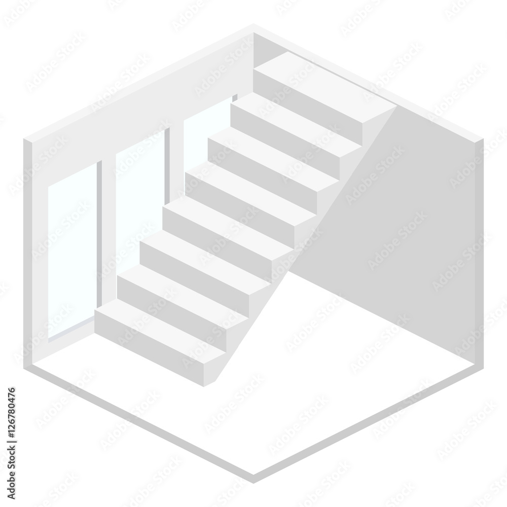 Isometric flat 3D abstract interior emply room. Isometric flat 3D abstract interior emply room.