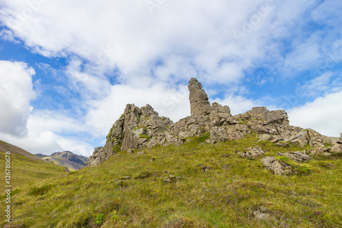 Eastern Iceland rocks and grass