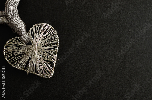 Valentine's Day. A heart made out of silver 