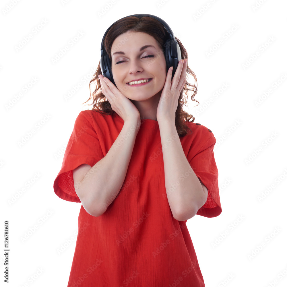 Smiling young woman over white isolated background Smiling young woman over white isolated background