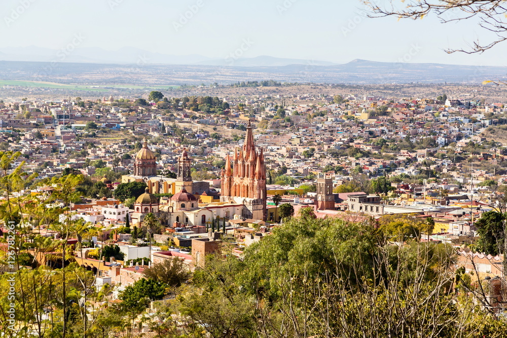 San Miguel de Allende, a colonial city in Mexicoâ??s central highlands, is known for its baroque Spanish architecture, thriving scene and cultural festivals. Gothic church Parroquia de San Miguel Arca