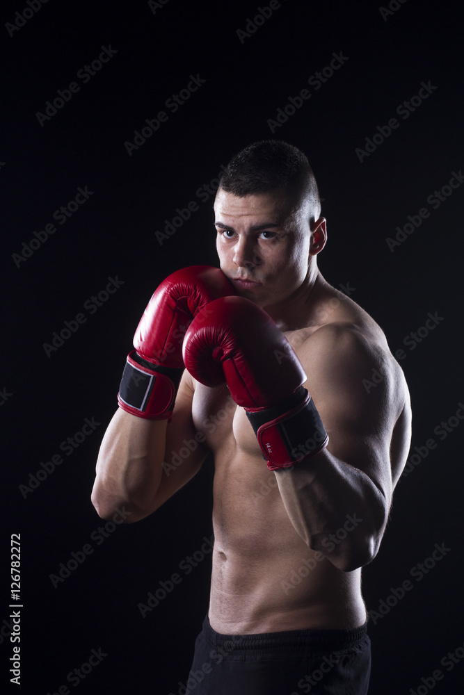Man with boxing gloves on his hands
