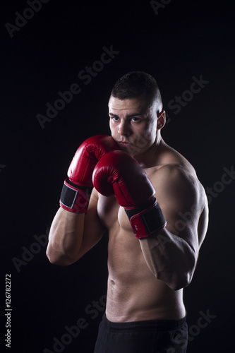 Man with boxing gloves on his hands