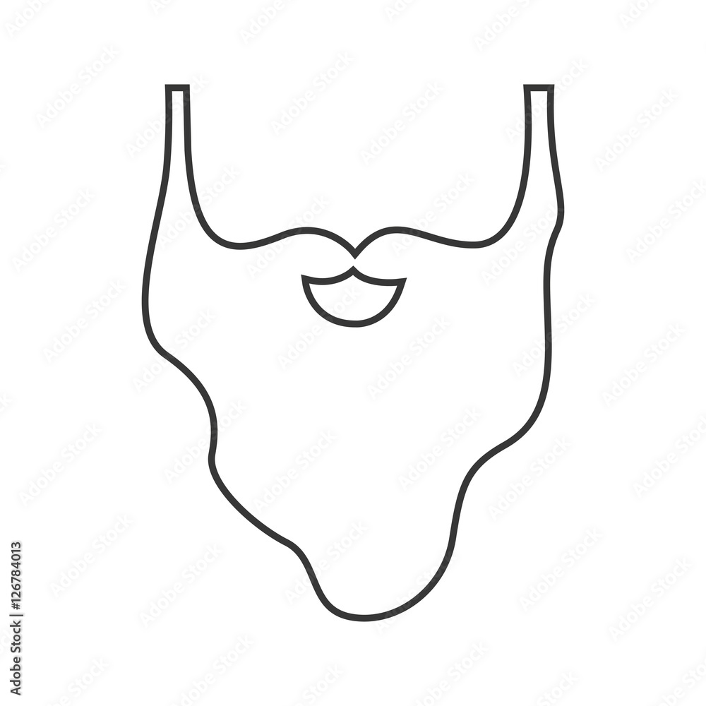 Obraz premium silhouette with beard and contour mouth vector illustration