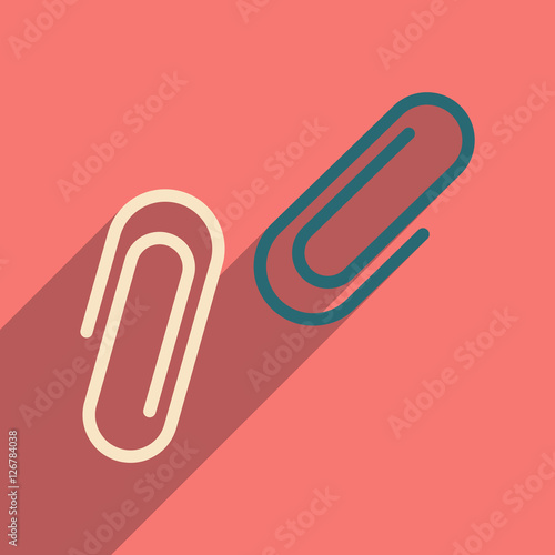 Flat with shadow icon and mobile application clips