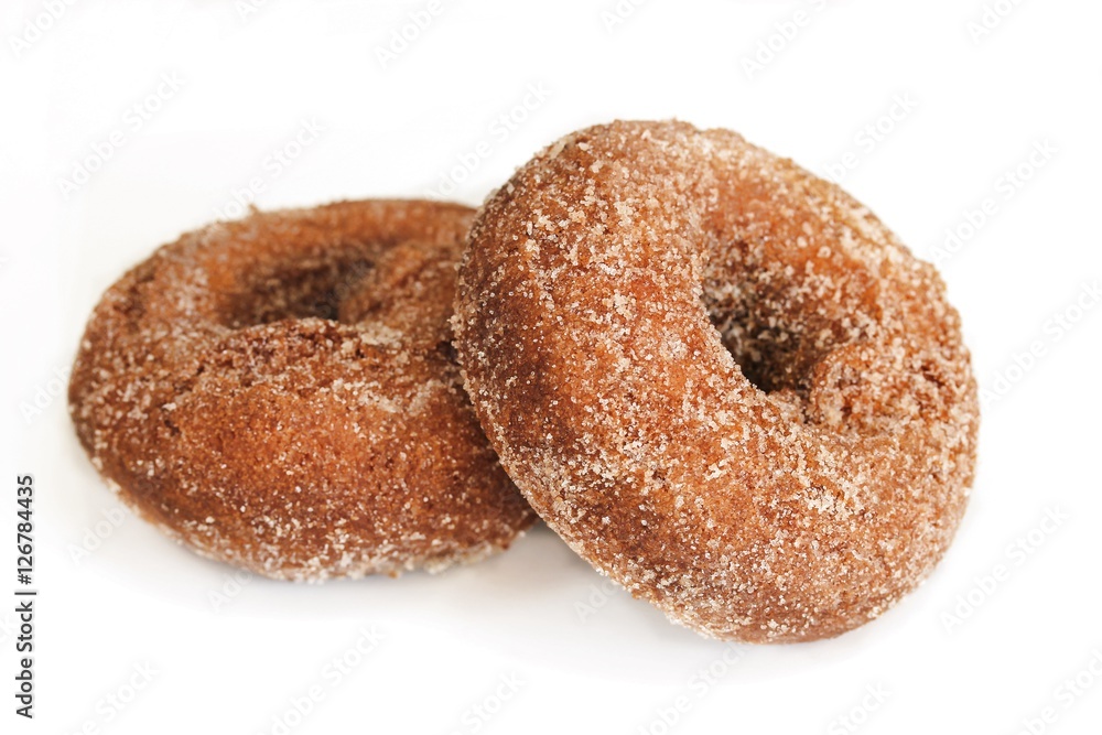 Apple cider donuts isolated on white