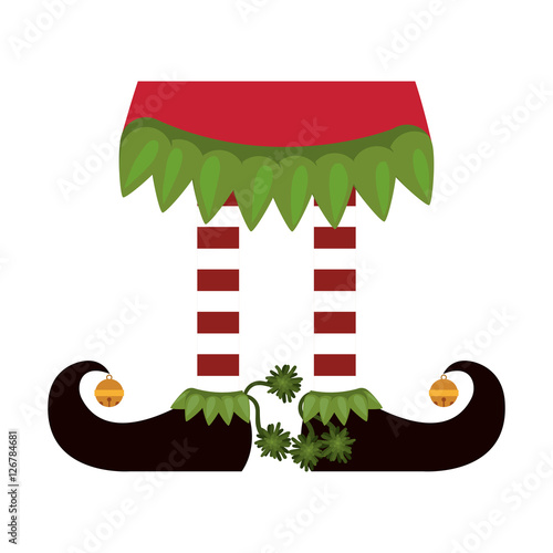 color image with feet of gnome together vector illustration