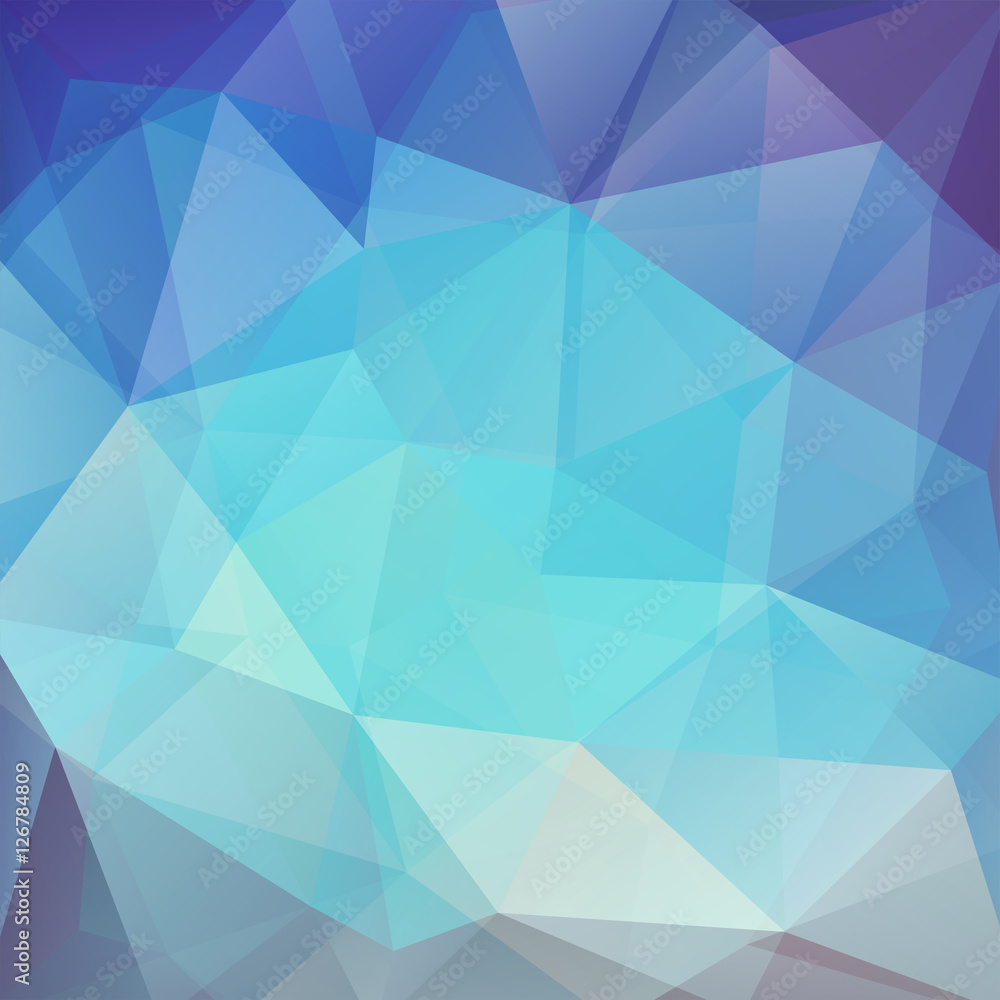 Obraz premium Abstract blue mosaic background. Triangle geometric background. Design elements. Vector illustration