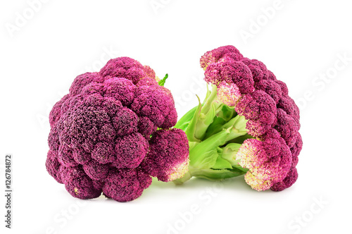 Purple cauliflower isolated on white