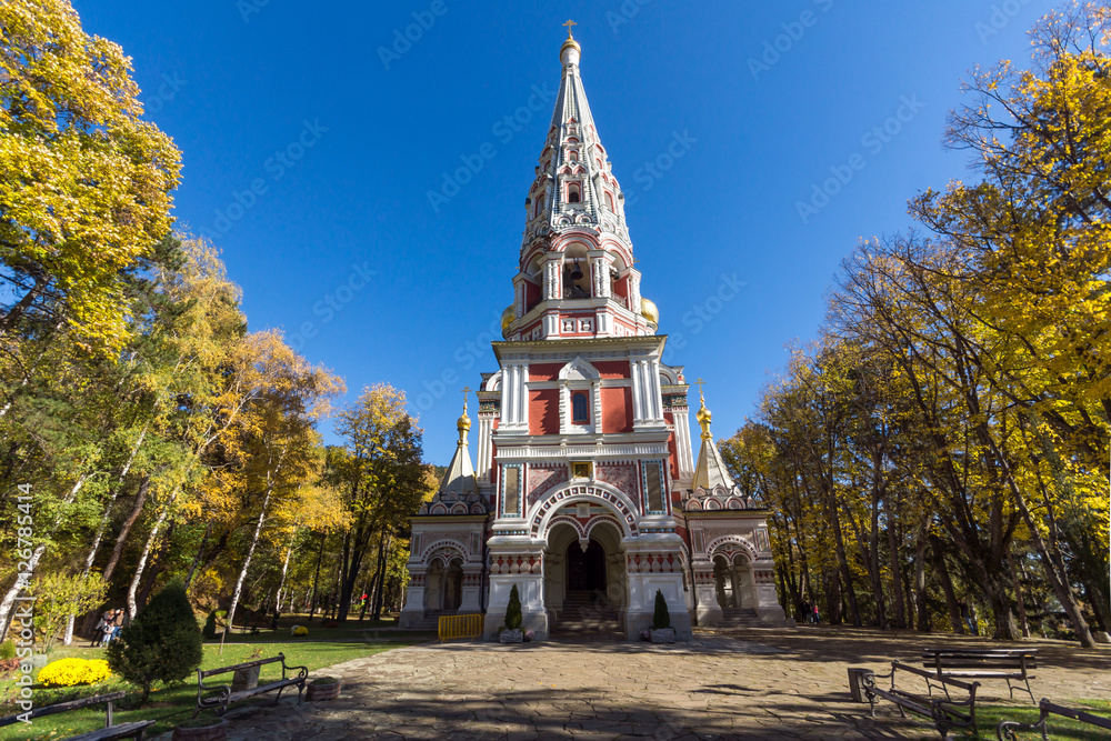 Naklejka premium Russian church (Monastery Nativity) in town of Shipka, Stara Zagora Region, Bulgaria