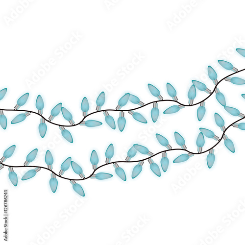 image with extension cord blue lights christmas vector illustration