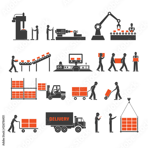 icons production lines of the conveyor