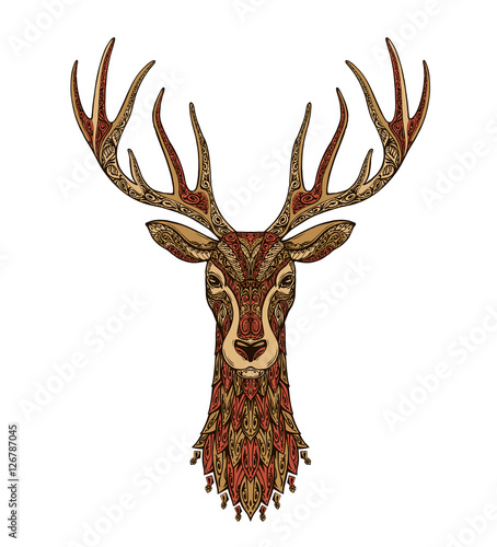 Deer decorative. Christmas reindeer. Vector illustration