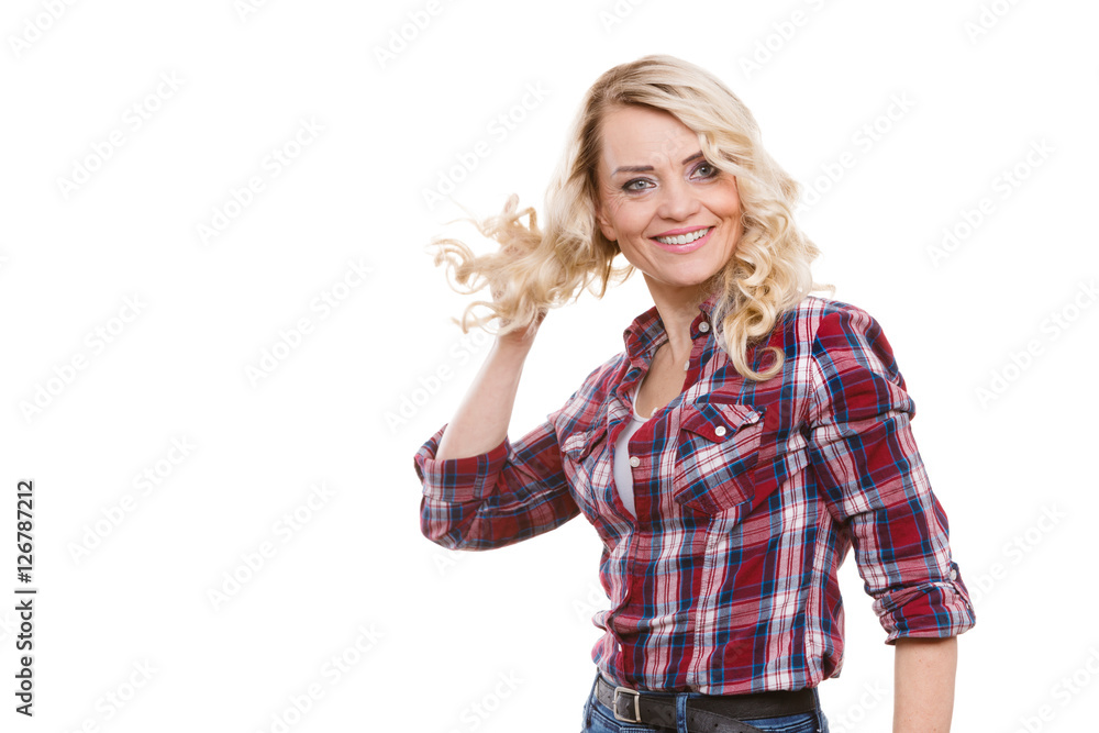 Portrait of mid aged blonde woman Portrait of mid aged blonde woman