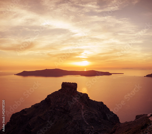 beautiful view of Santorini island