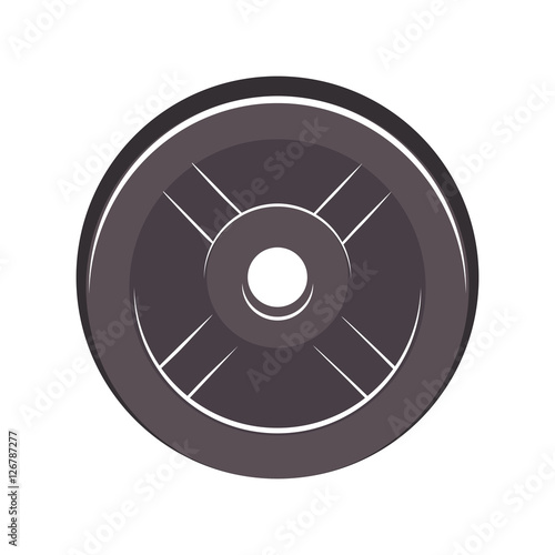 silhouette disc weights for training in gym vector illustration