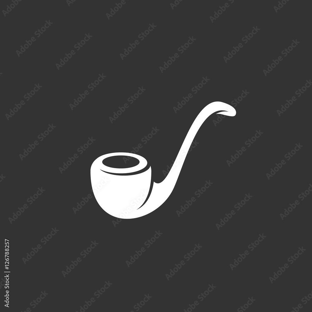 Tobacco pipes logo on black background. Smoking vector icon Stock