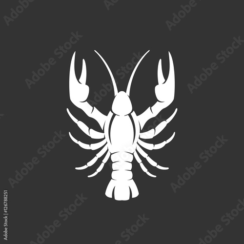 Lobster logo on black background. Vector icon © strilets