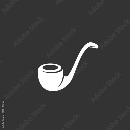 Tobacco pipes logo on black background. Smoking vector icon