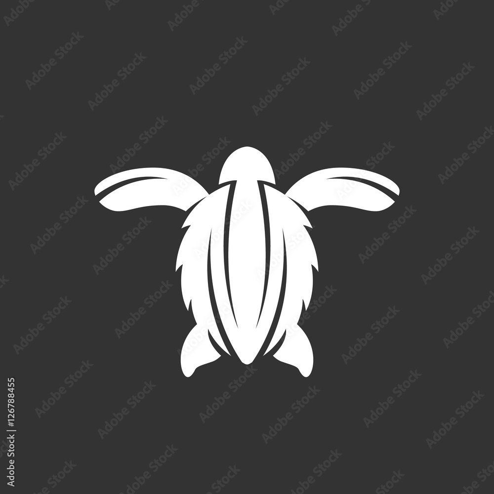 Sea turtle logo on black background. Vector icon Sea turtle logo on black background. Vector icon