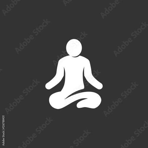 Yoga logo on black background. Vector icon