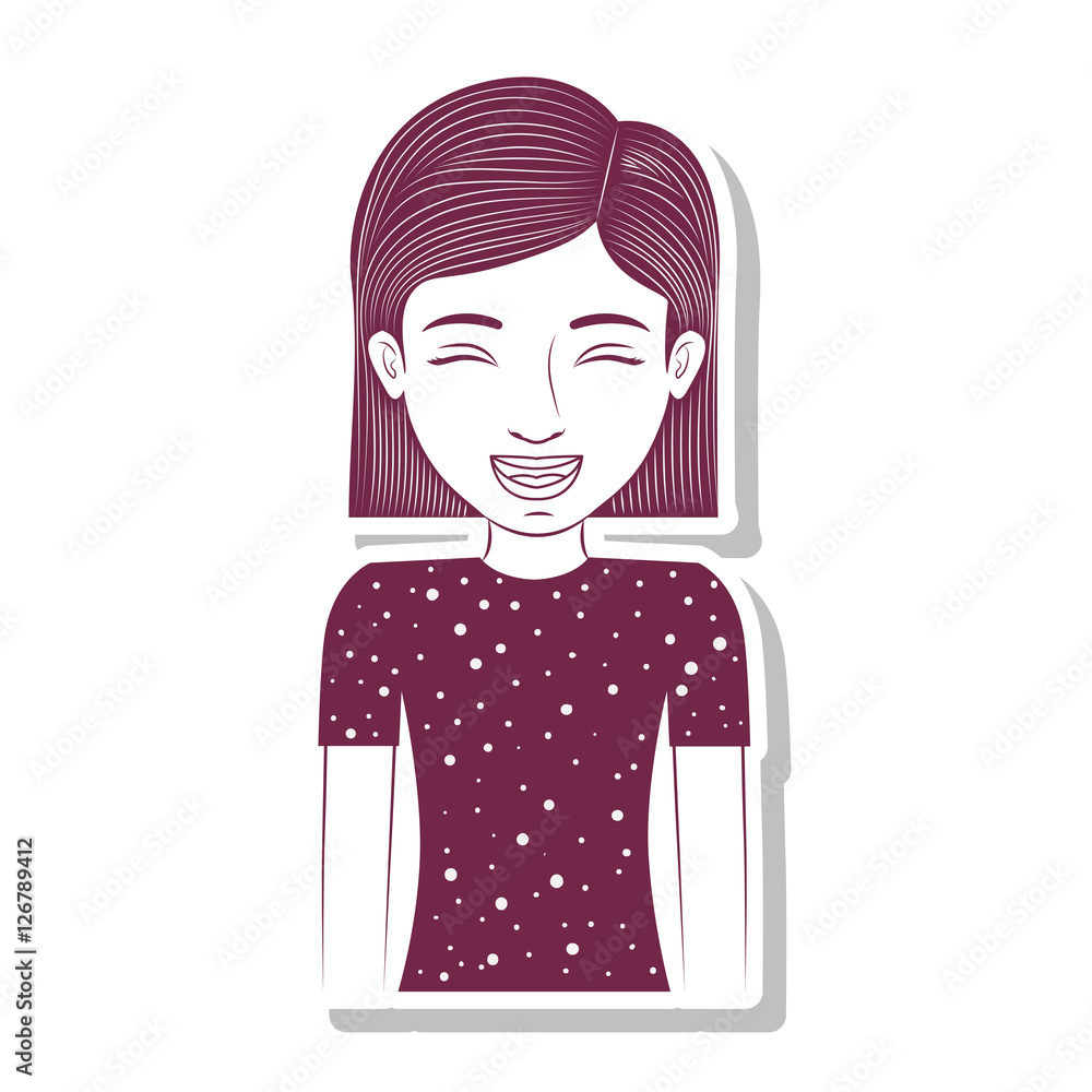 silhouette teenager with striped short hair vector illustration silhouette teenager with striped short hair vector illustration
