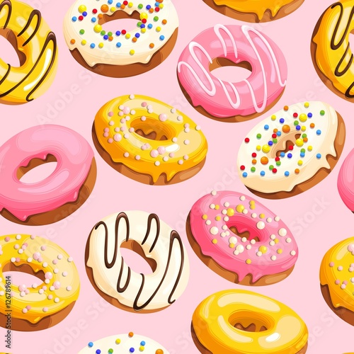 Glazed donuts seamless