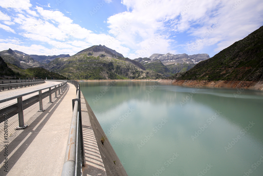 The reservoir of Emosson lake in the canton of Valais. Suisse. The reservoir of Emosson lake in the canton of Valais. Suisse.