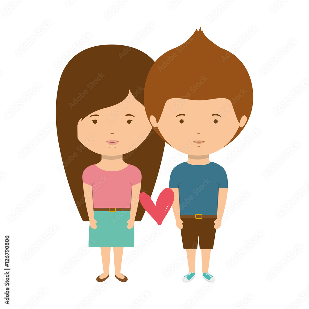 couple with casual clothes inlove vector illustration couple with casual clothes inlove vector illustration