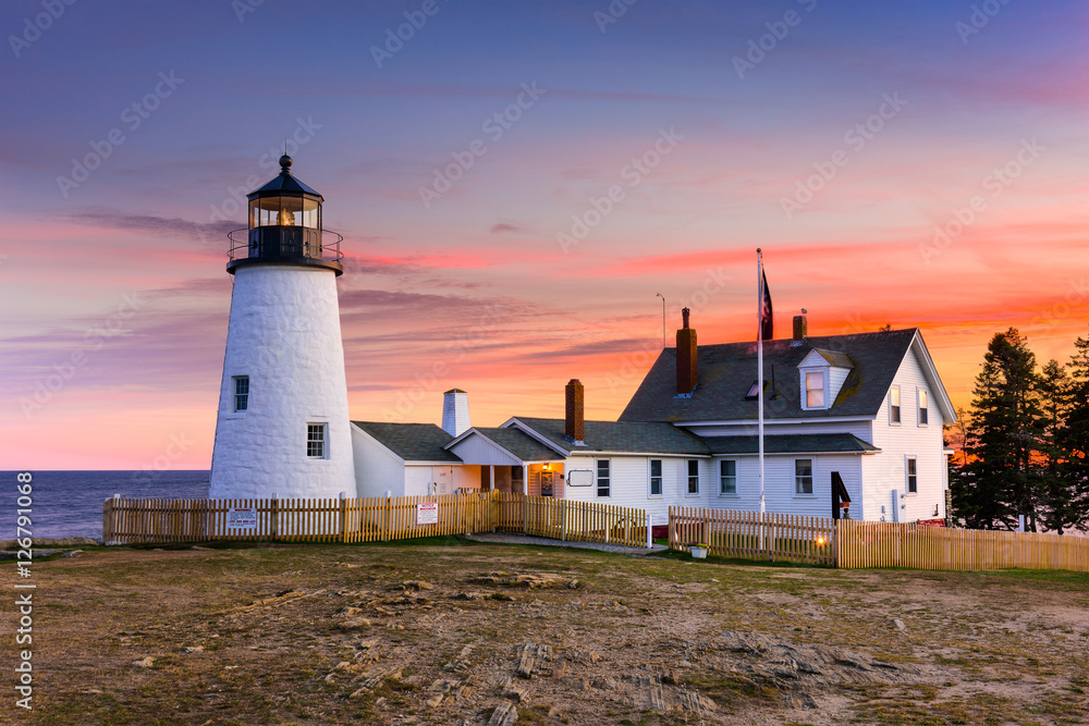 Pemaquid Point Light in Bristol, Maine, USA. Pemaquid Point Light in Bristol, Maine, USA.
