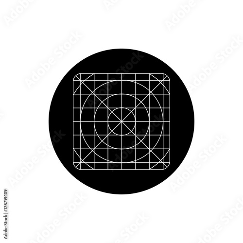 Application icon template with guidelines for contemporary mobil
