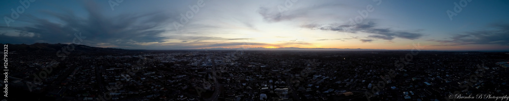 Fototapeta premium Aerial sunset
