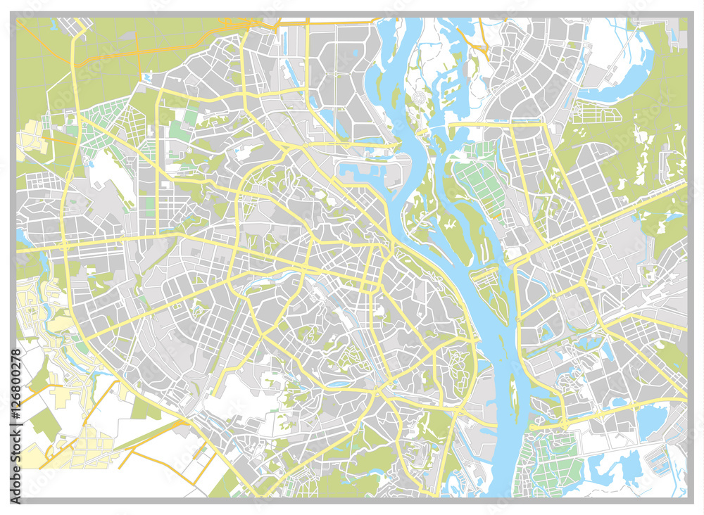 Obraz premium Kiev city map. City Plan