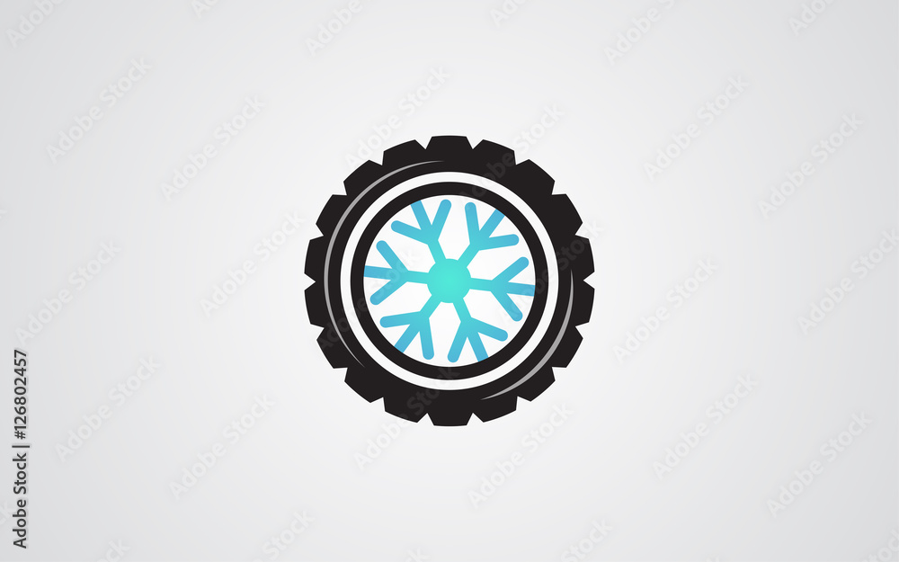 Winter tire abstract illustration snowflake Winter tire abstract illustration snowflake