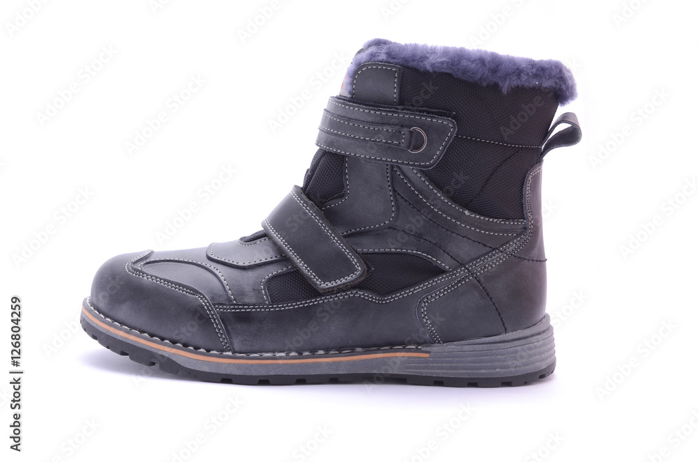 children's winter boots isolated on white