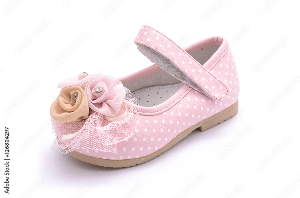 baby pink shoe isolated on white baby pink shoe isolated on white