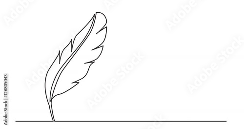 animation of continuous line drawing of quill photo