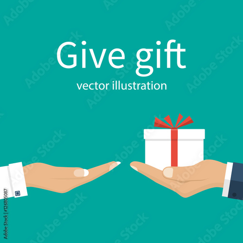 Man giving gift box to woman