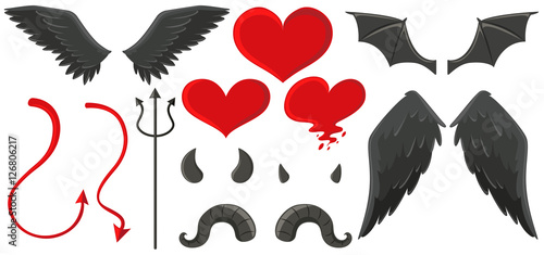 Angel wings and devil horns