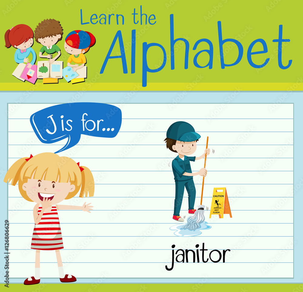 Flashcard letter J is for janitor Flashcard letter J is for janitor