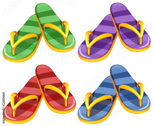 Sandles in four different colors