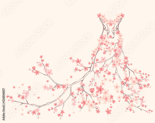 spring dress made of blooming branches