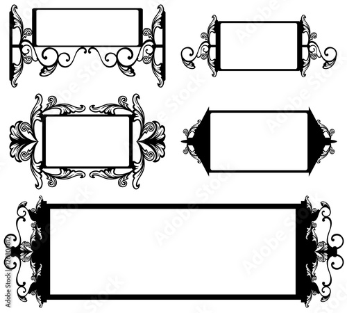 vintage style frames set black and white vector design