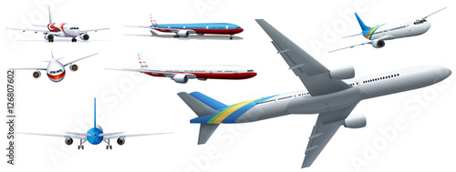 Different design of airplanes