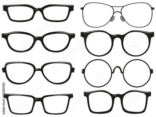 Different design of eyeglasses frames photo