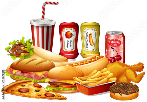 Different kinds of fastfood