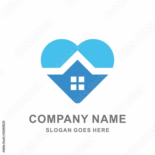 Love Heart Home Care Safety Protection Medical Pharmacy Business Company Stock Vector Logo Design Template 