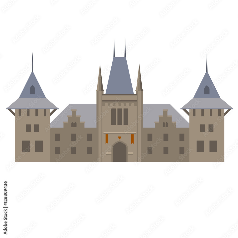 Medieval luxurious palace - castle with towers