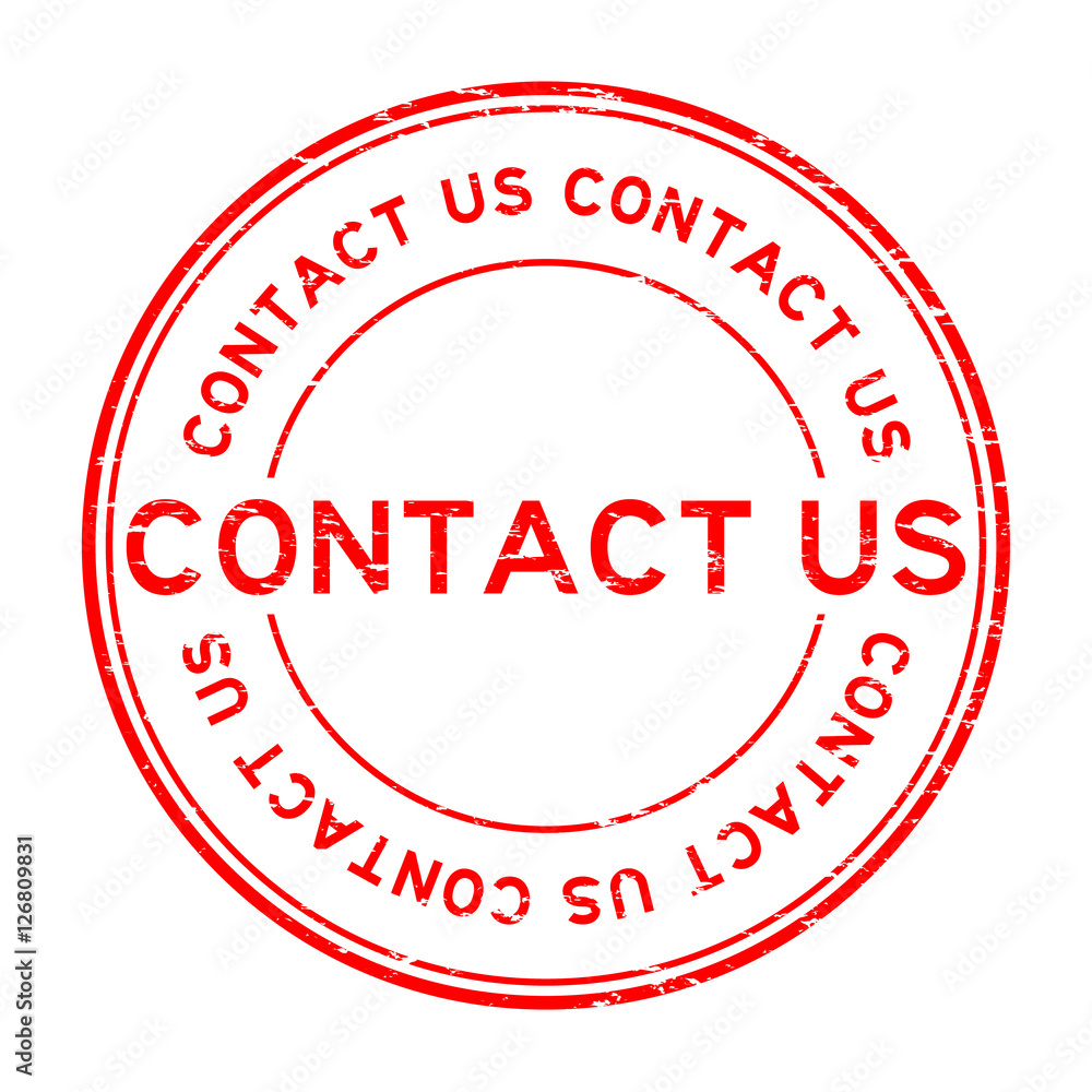 Grunge red contact us round rubber stamp Grunge red contact us round rubber stamp