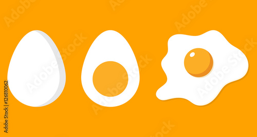 Fotografija Fried, half and eggs in shell